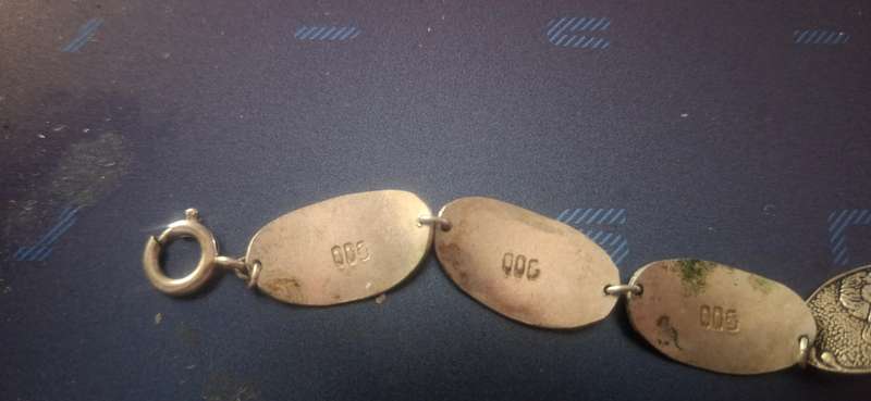 Vintage 800 Silver Greece Tourist Bracelet Delphi Parthenon Souvenir