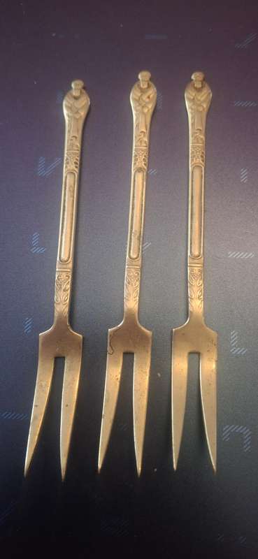 Vintage Victorian Apostle Fork EPNS made in England x3