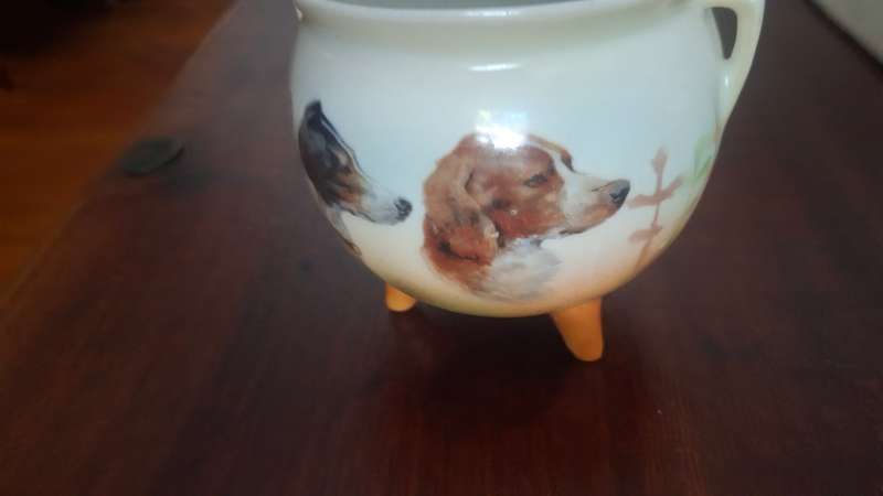 Handpainted bowl with dogs