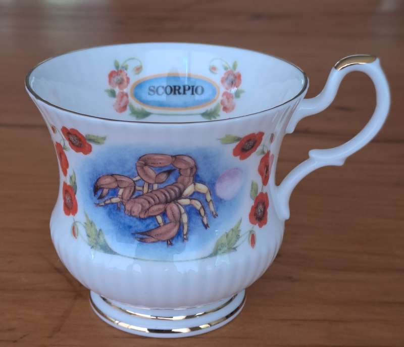 Queens Zodiac Cup and Saucer - Scorpio
