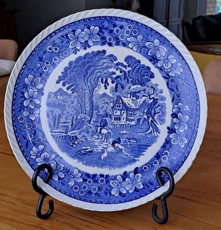 Vintage Blue and White Plate