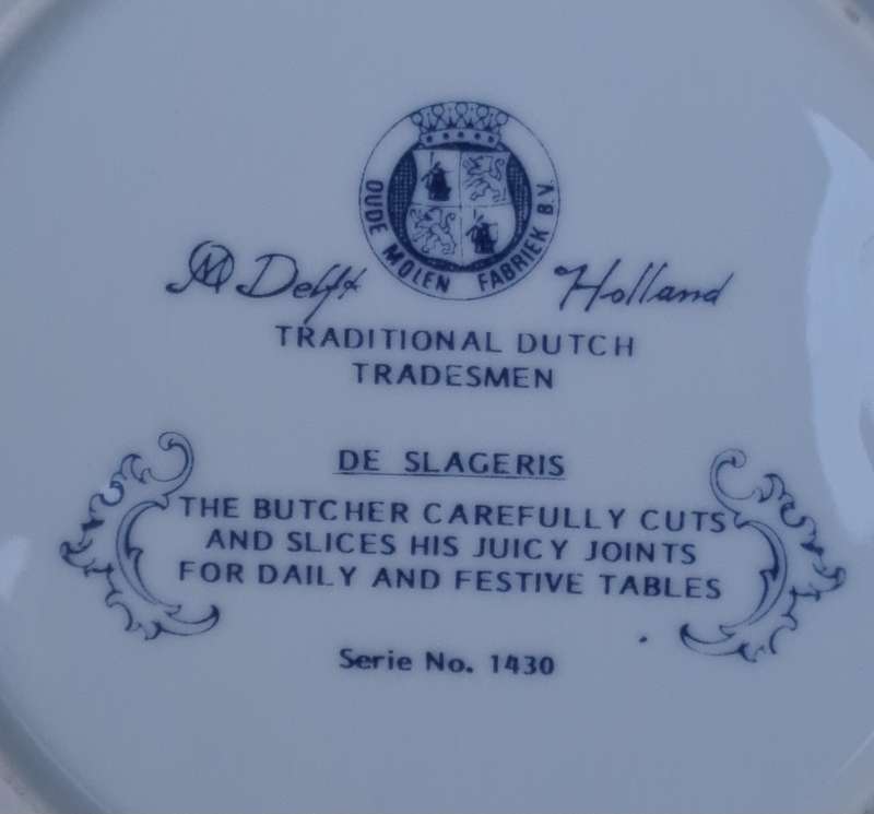 Delft Tradesman Plate - The Butcher
