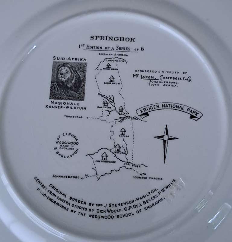 Wedgwood Kruger National Park Plate - 'Springbok'