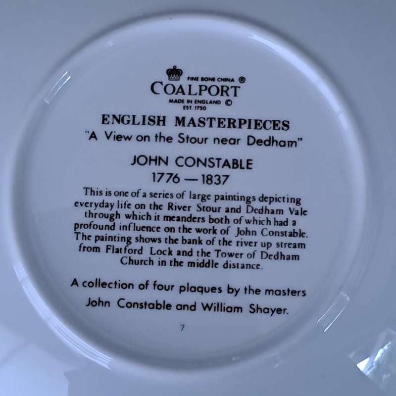 Coalport English Masterpieces Plate - 'A View on the Stour near Dedham'