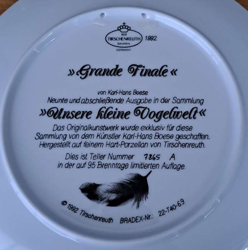 Tirschenreuth Plate 'Grand Finale'