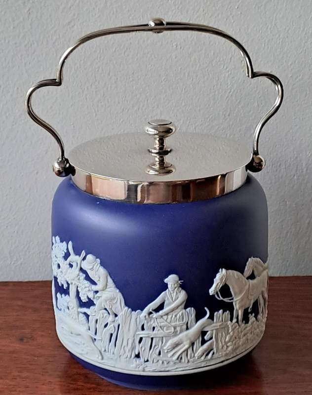 Tunstall Adams Jasperware Biscuit Barrel