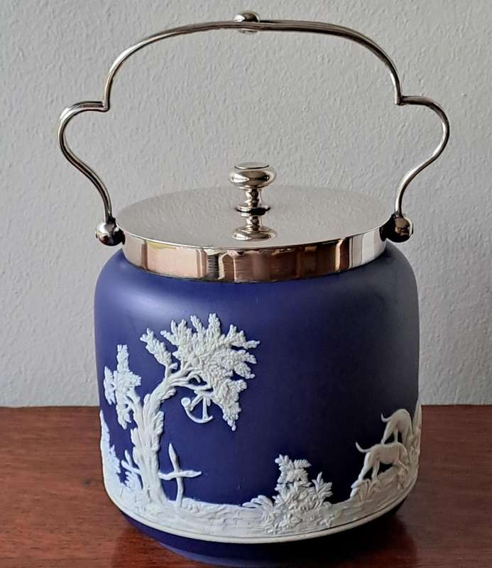 Tunstall Adams Jasperware Biscuit Barrel