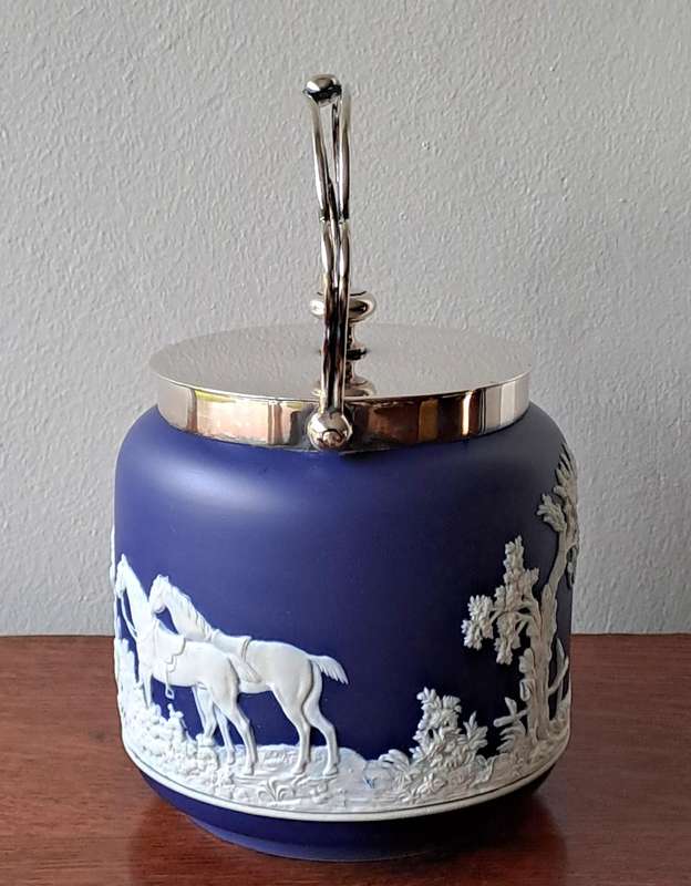 Tunstall Adams Jasperware Biscuit Barrel