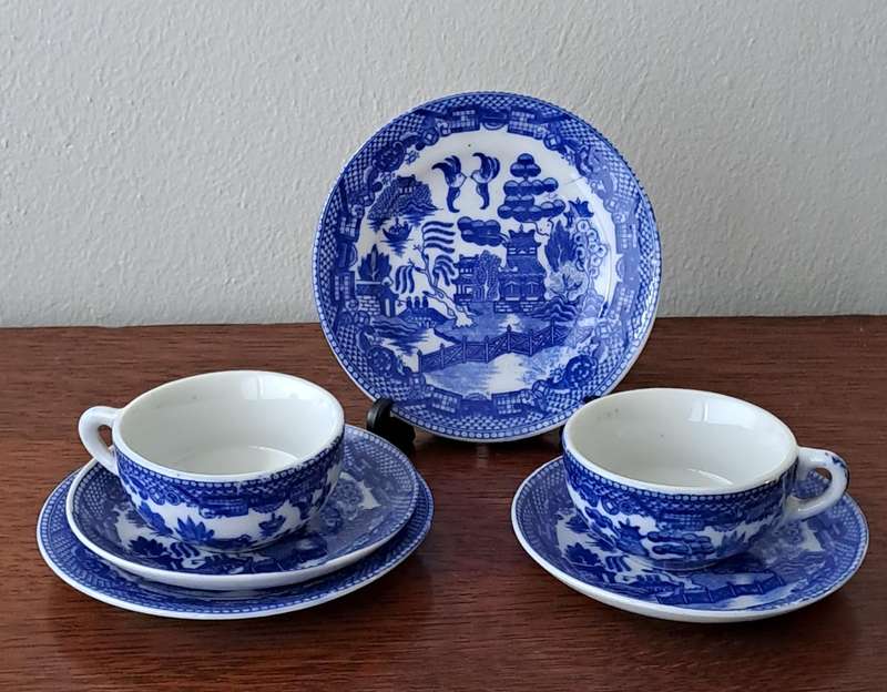 Miniature Willow Pattern Tea for Two
