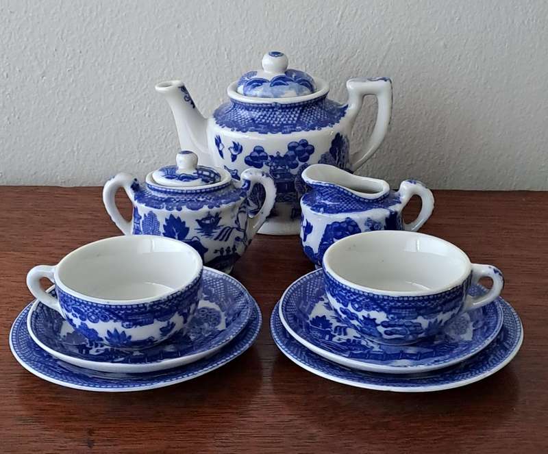 Miniature Willow Pattern Tea for Two