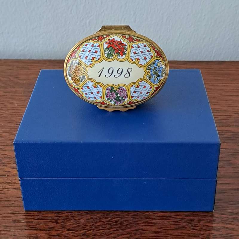 Halcyon Days Enamels Trinket Box 'A Year To Remember 1998'