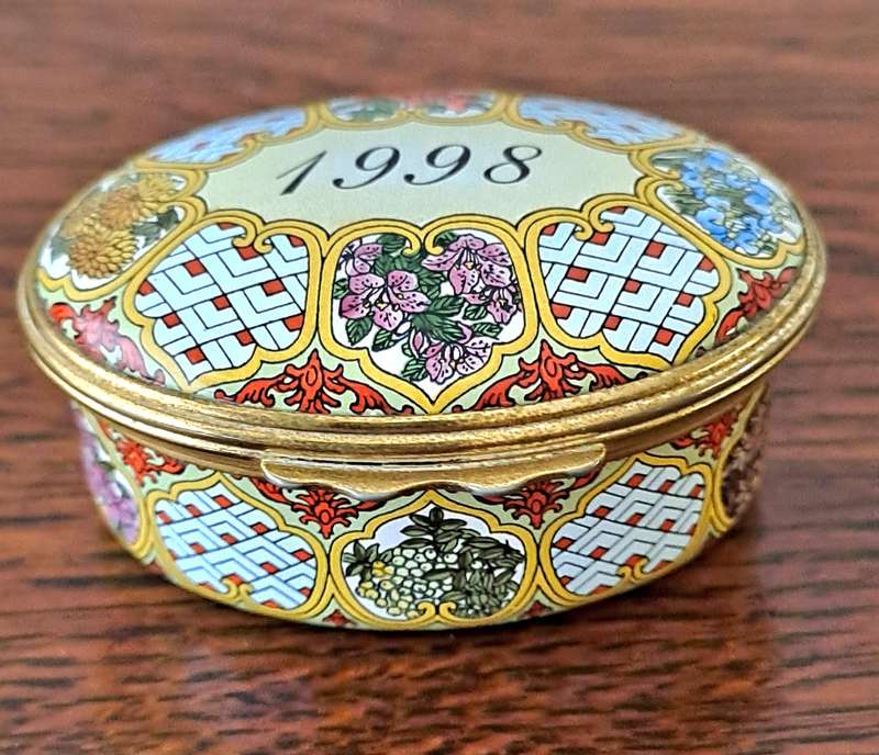 Halcyon Days Enamels Trinket Box 'A Year To Remember 1998'