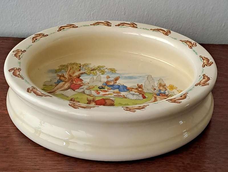Bunnykins Large Porridge Bowl 'Picnic' - Signed by Barbara Vernon