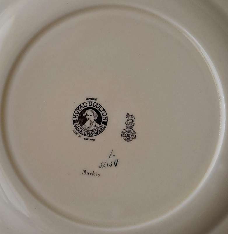 Royal Doulton Dickensware Rack Plate 'Barkis'