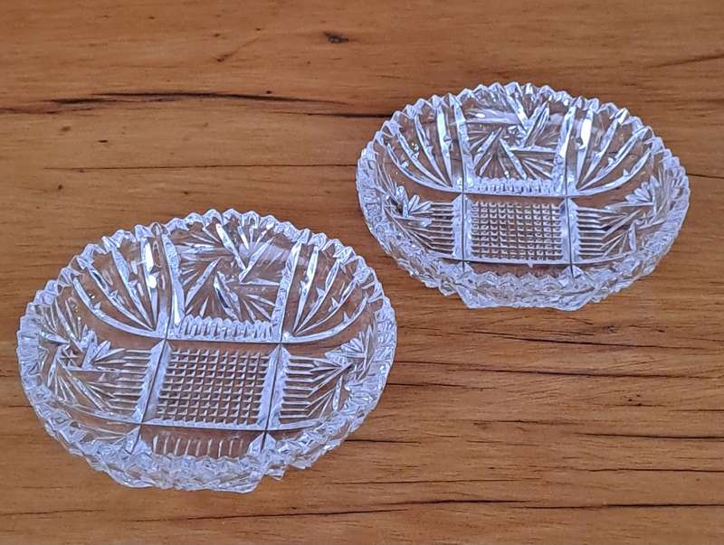 Pair of Crystal Trinket Dishes