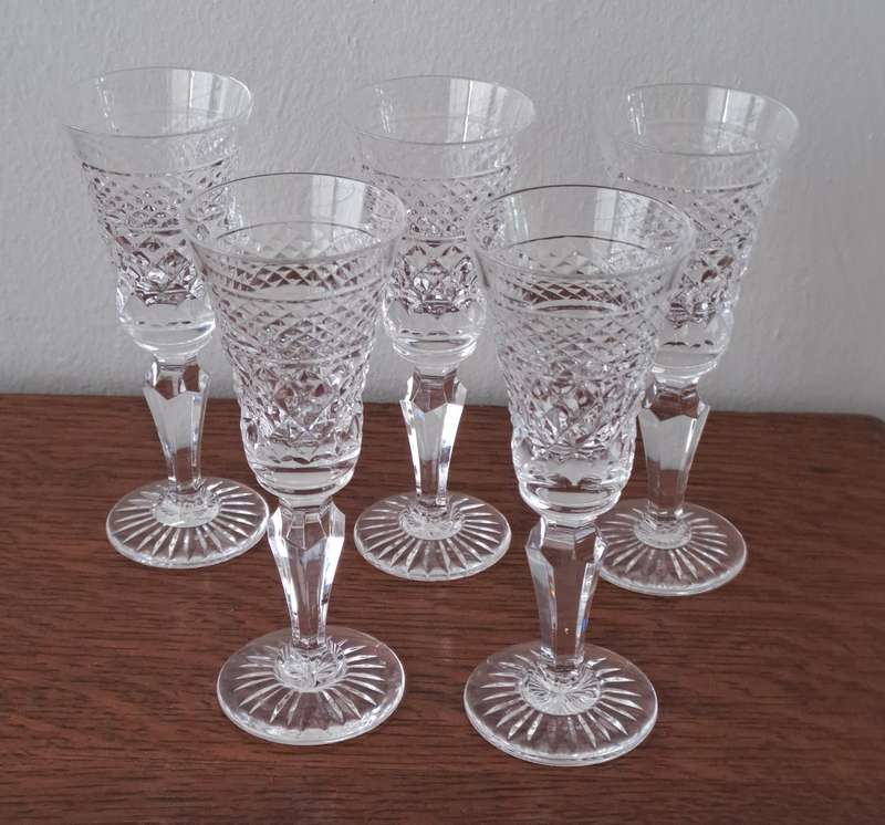 Five Crystal Liquer Glasses , 'Carlyle' - Royal Doulton by Webb Corbett