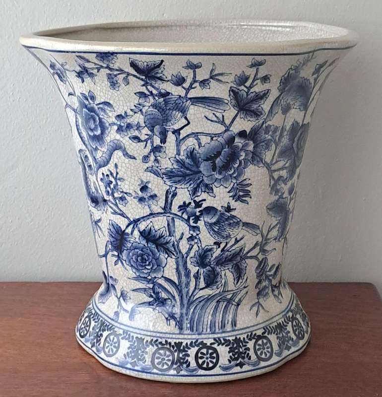 Large Crackle Glaze Vase/Planter