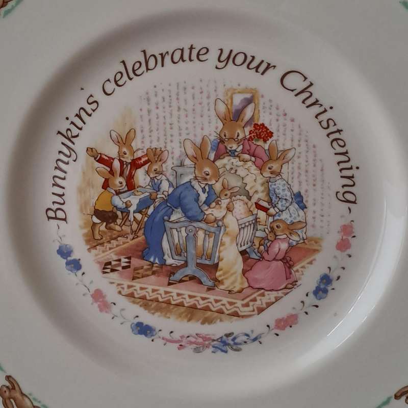 Royal Doulton Bunnykins Plate - 'Celebrate Your Christening'