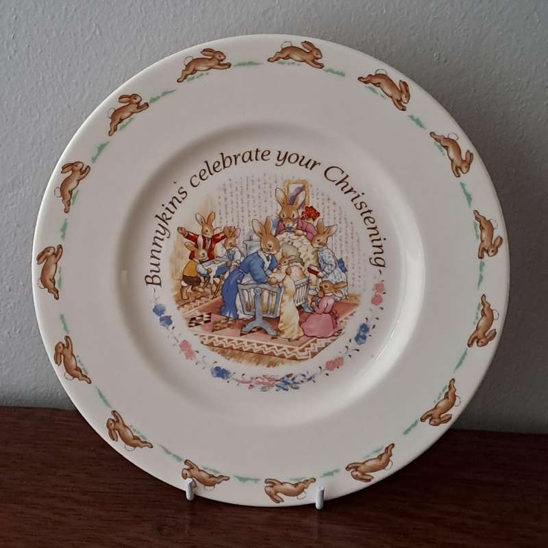 Royal Doulton Bunnykins Plate - 'Celebrate Your Christening'