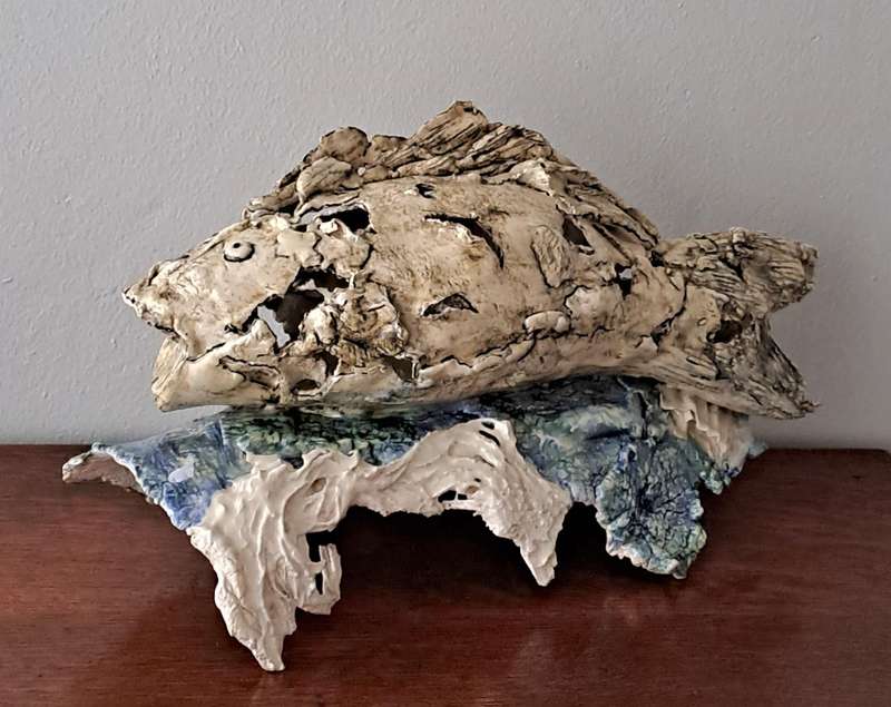 Abstract Fish signed by Lois Strong