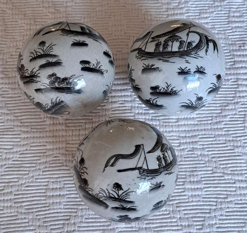 Three Ceramic Decor Balls