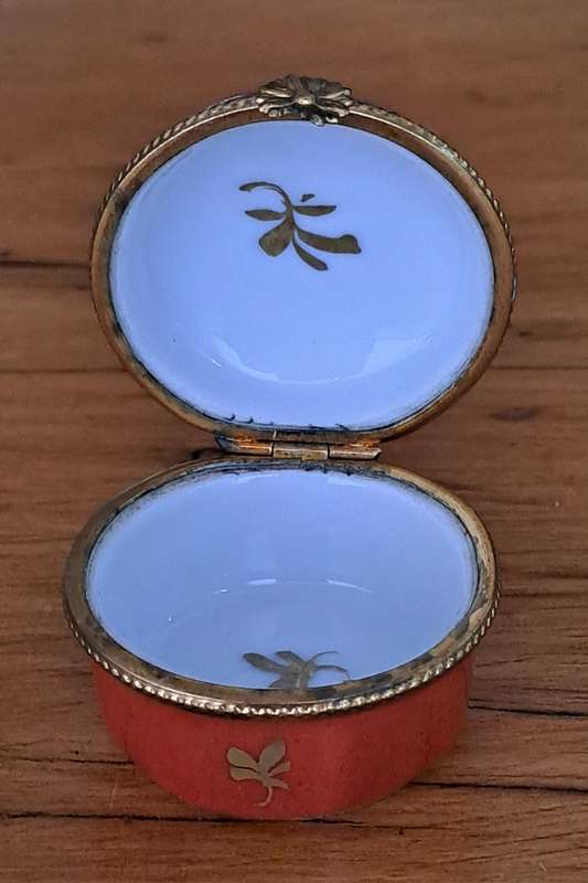 French Hinged Pill/Trinket Box