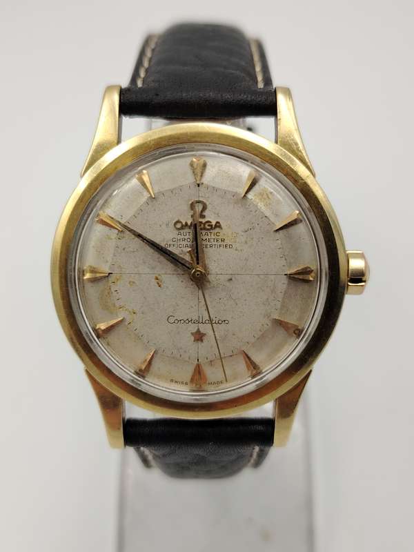 Omega Constellation piepan WORKING 33mm ex crown 43mm lug to lug