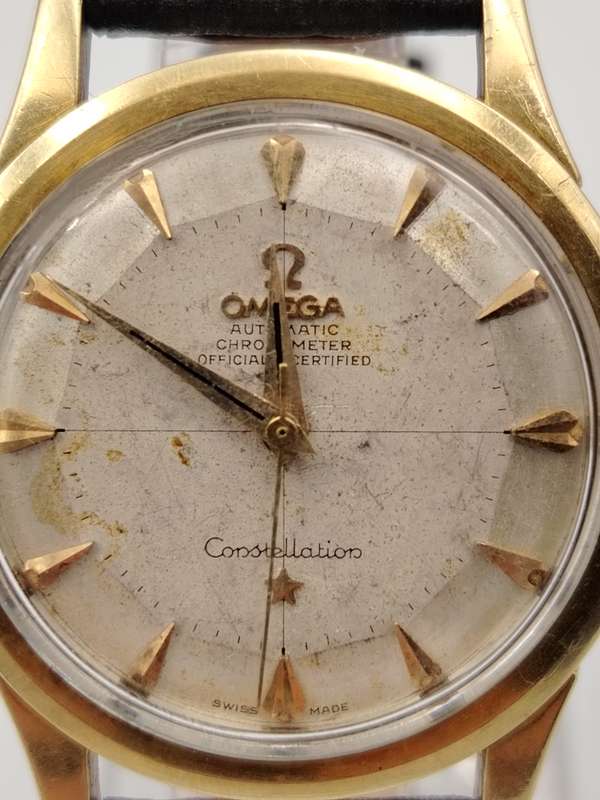 Omega Constellation piepan WORKING 33mm ex crown 43mm lug to lug