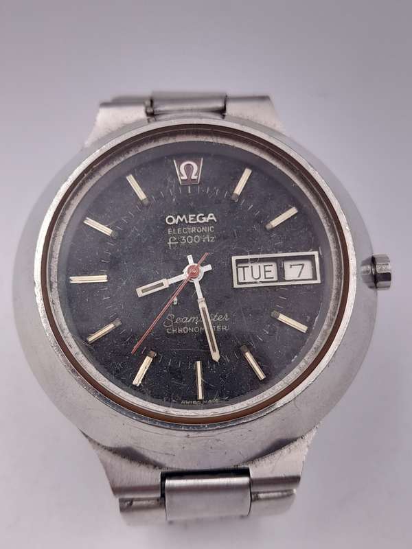 Omega F300 cone watch WORKING 40mm ex crown 46mm lug to lug