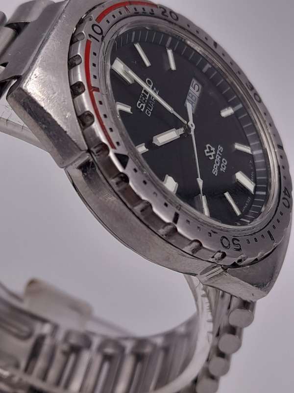 Seiko SQ Sports 100 WORKING 35mm ex crown 41mm lug to lug