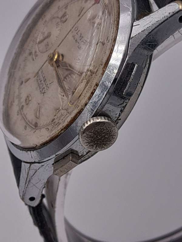 Olma vintage Nivaflex chronograph WORKING 34mm ex crown 43mm lug to lug
