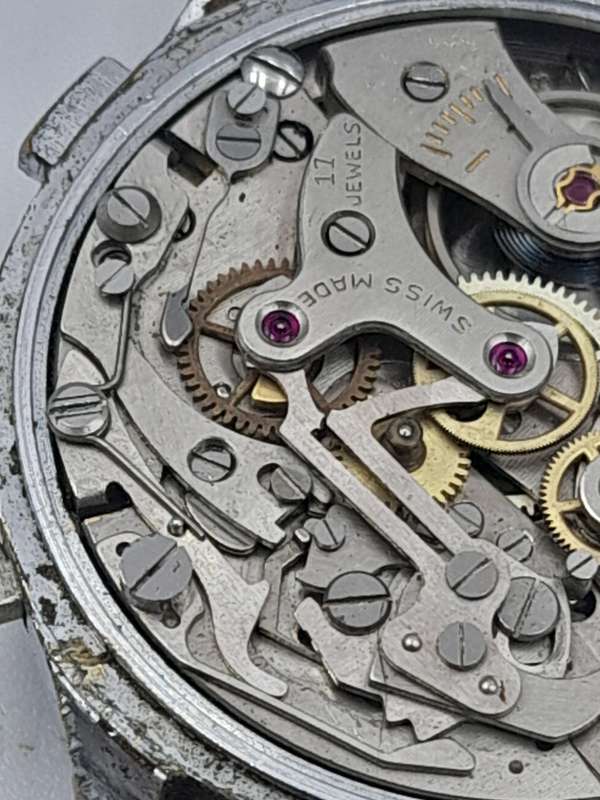 Olma vintage Nivaflex chronograph WORKING 34mm ex crown 43mm lug to lug