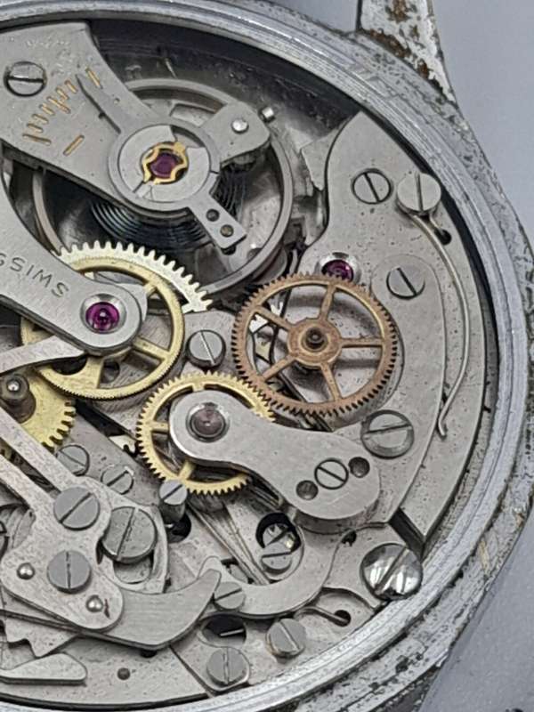 Olma vintage Nivaflex chronograph WORKING 34mm ex crown 43mm lug to lug