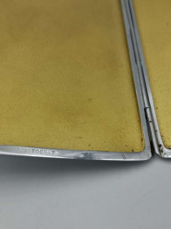 Vintage Chronium plated Aristo cat case Made in England