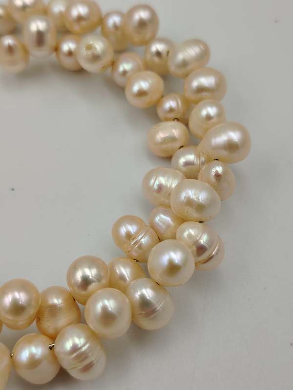 Slight pink genuine pearl wrap around bracelet