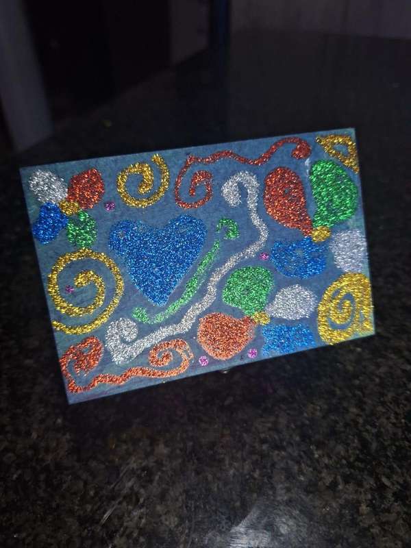 Wooden Glitter Decorated Jewellery Box