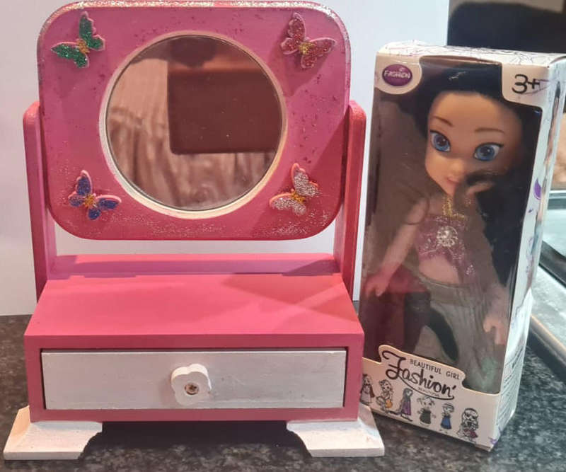 Dolls Dresser with Fashion Doll