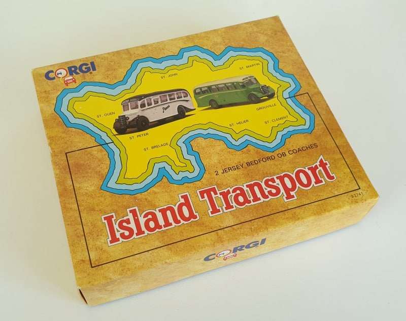 2 x Jersey Bedford OB coaches `Island Transport` set