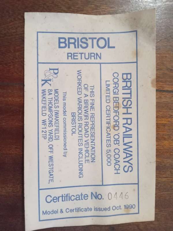 BEDFORD TYPE OB COACH - British Railways Relief Bus