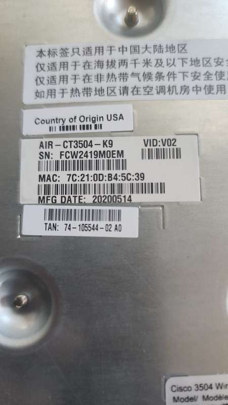 Cisco AIR-CT3504-K9 Wireless LAN Controller