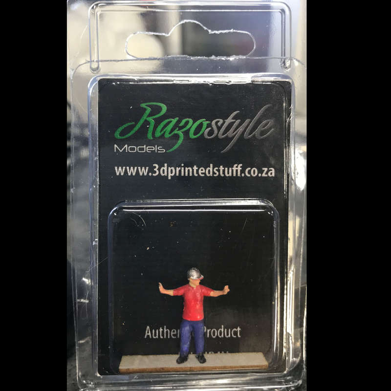 HO Scale Figure - Worker directing traffic