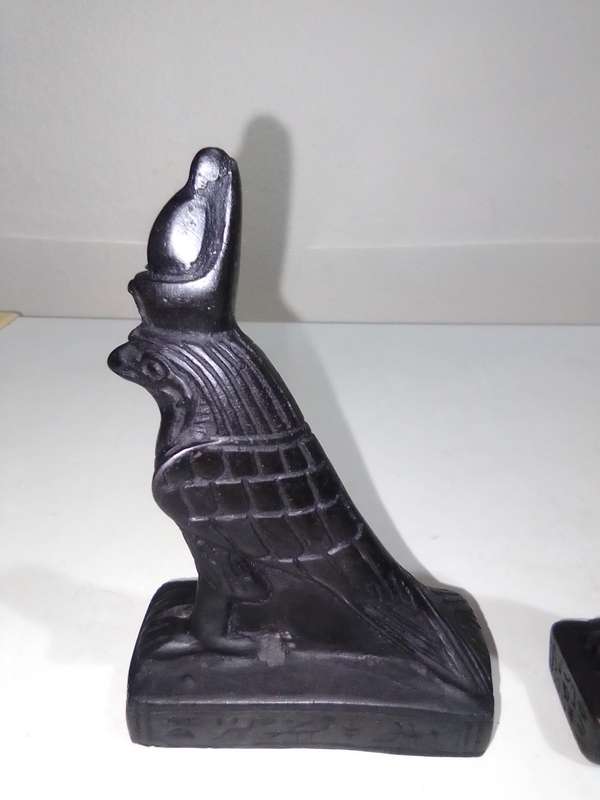 Rare Ancient Egyptian Beetle from Egyptian Mythology and two Horus Falcons protector of the Pharaoh.