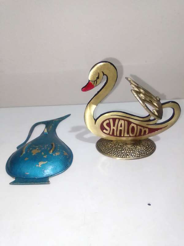 Shalom brass cloisonne's Servette/place marker and Pin tray. From Israil.