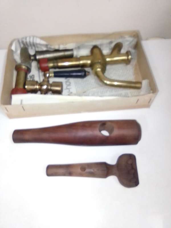 Old Vintage Wine Barrel taps. Bronze giant wine barrel faucet + a Inline, a Drain and release plug.