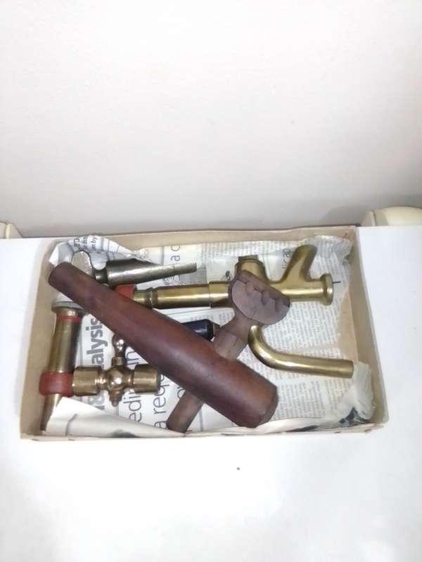 Old Vintage Wine Barrel taps. Bronze giant wine barrel faucet + a Inline, a Drain and release plug.