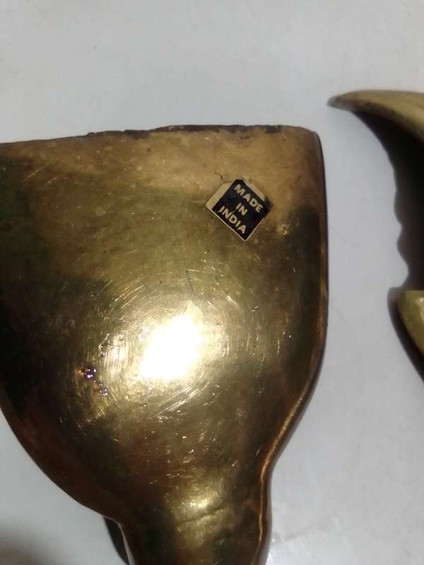 Collectible brass. A rare brass Budai incense burner+ A large brass Moon face pin tray.