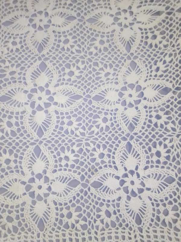 A extra large Hand Crocheted rectangular Tablecloth/Bedspread @ 2.3mx1.85m in Excellent condition.