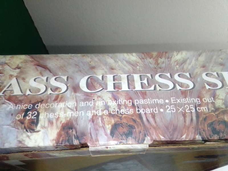In box Glass Classic chess Set with storage in wooden case ideal game for 2 players
