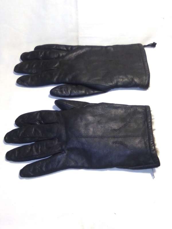 Vintage genuine Fur lined leather gloves, gift for girls, mom, Mother's Day