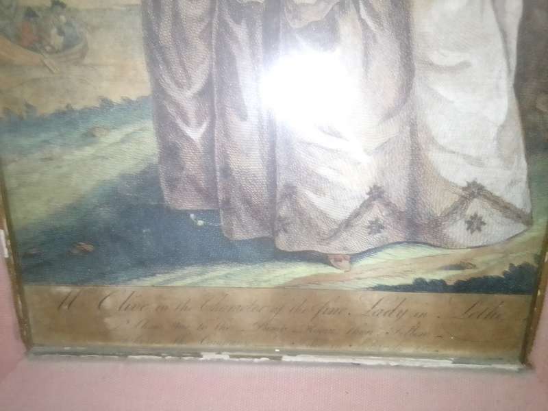 A Very old 1900's oil Painting. Mrs Clive. Show me to the Pumphouse. A painting under matt glass